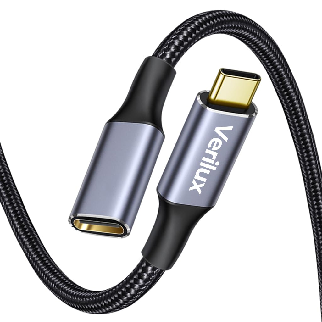 Verilux USB C Extension Cable, 3.3ft USB Type C Male to Female Cable Support 100W PD Fast Charging, 10Gbps Data Transfer, 4K@60Hz HD Video Output Compatible with iPad Pro, MacBook Pro, Dell Verilux USB C Extension Cable, 3.3ft USB Type C Male to Female Cable Support 100W PD Fast Charging, 10Gbps Data Transfer, 4K@60Hz HD Video Output Compatible with iPad Pro, MacBook Pro, Dell